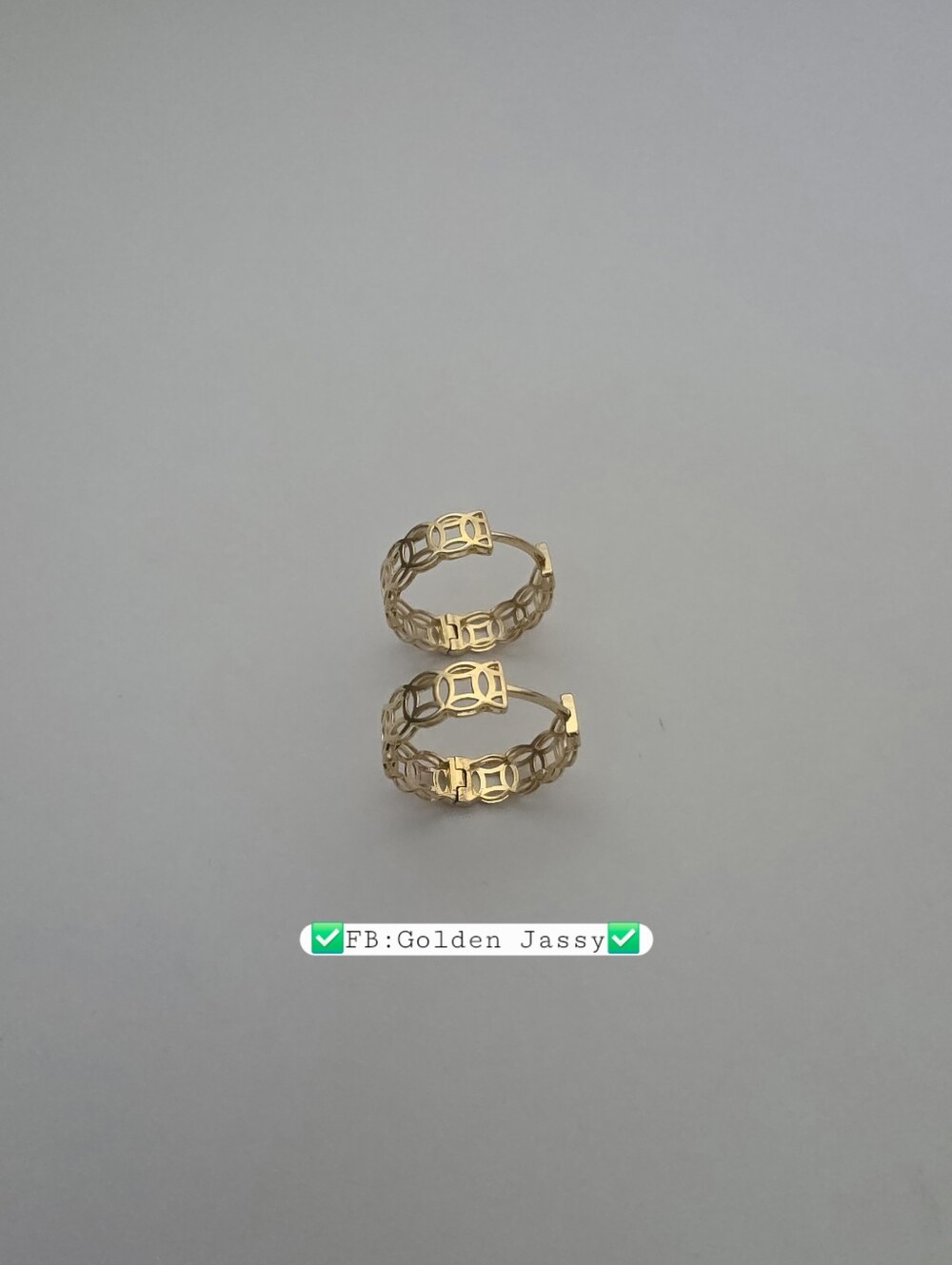 18K Real Gold Money Catcher Hoop 12mm